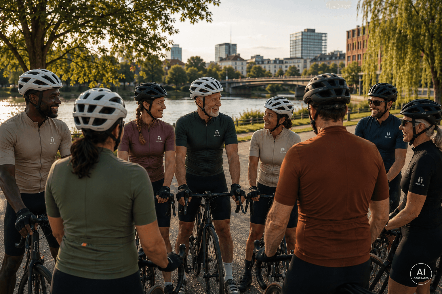Cyclists preparing for a ride